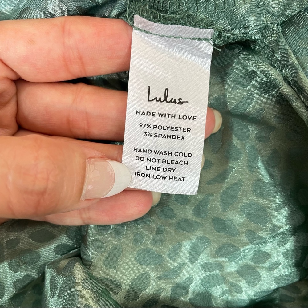 NWT Lulus Stunner Sage Green Satin Jacquard Cowl Neck Midi Dress - Picture 8 of 12